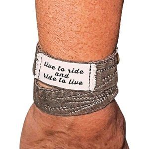 Unisex Biker Wrap Bracelet Wrist Cuff Motorcycle